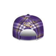 LSU New Era 950 Plaid Statement Flat Bill Snapback Cap